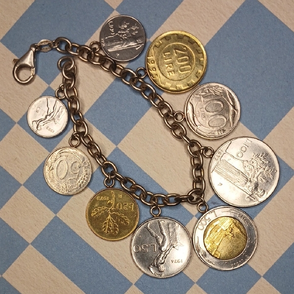 Milor Jewelry - Vintage Milor 925 Silver Italian Lire Coin Charm Bracelet